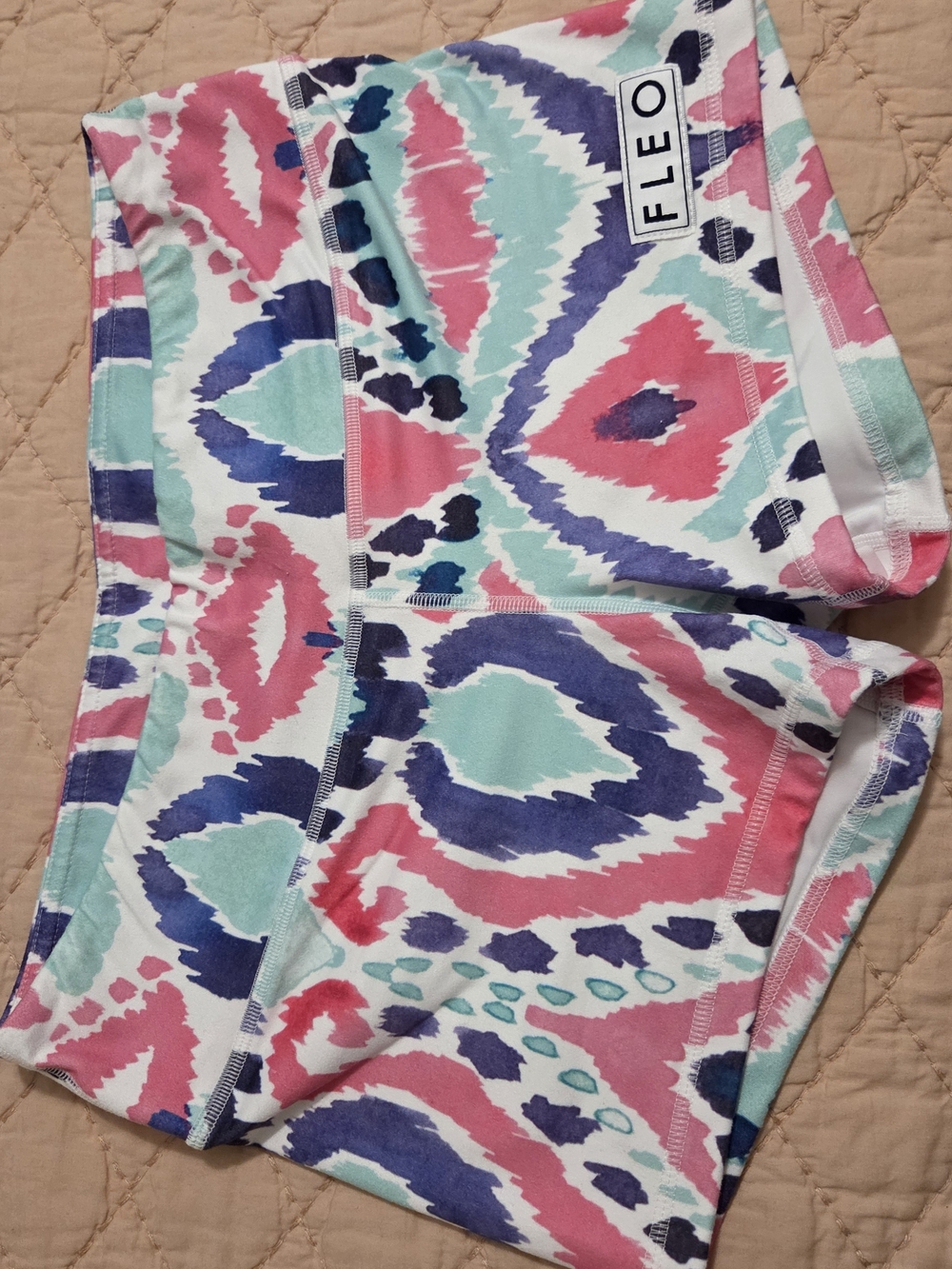 Fleo Mint, Coral & Navy Double Lined Booty Shorts
